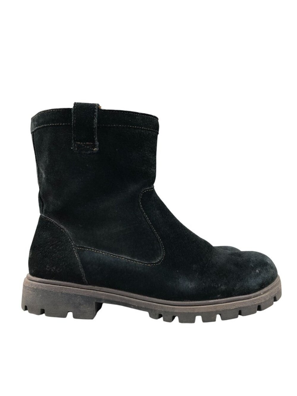 BOC Women's Size 10M Black Leather Suede Fleece Lined Closed Toe Pull On Boots